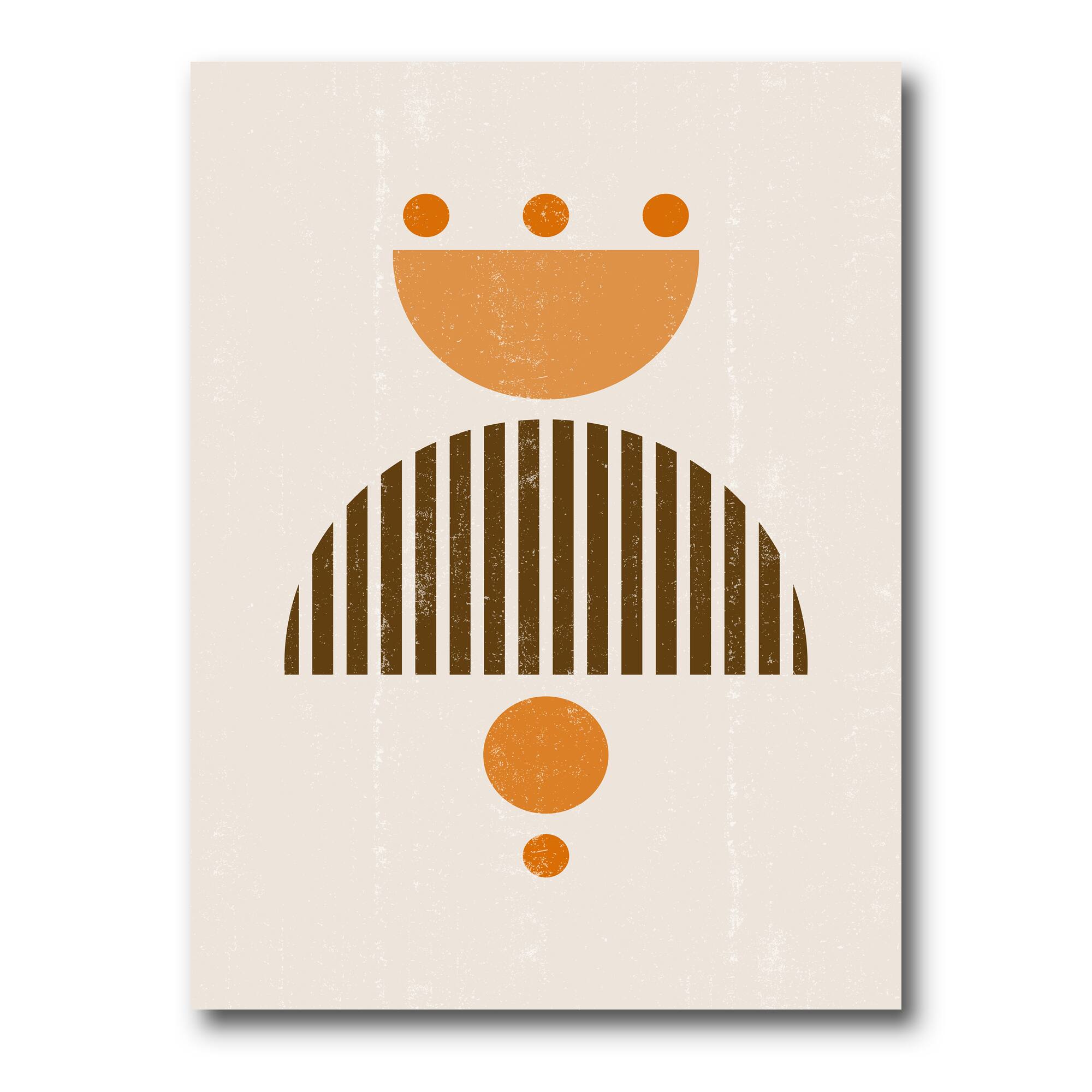 Designart - Abstract Minimal Sun and Moon In Earth Tones II